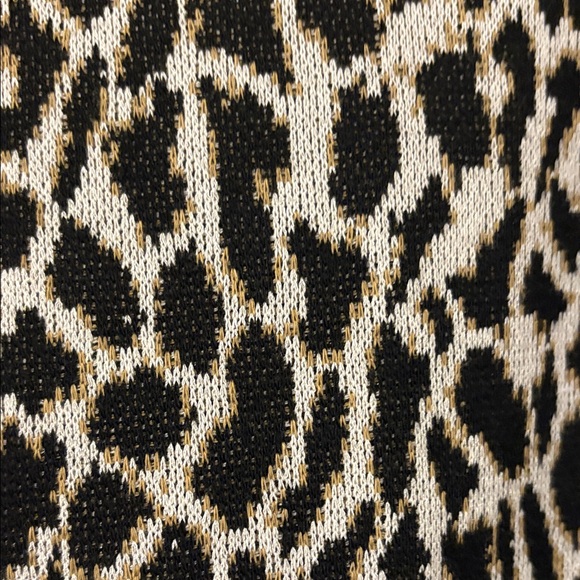 LOFT Leopard Print Mock Neck Top - Black & Cream - Picture 3 of 3